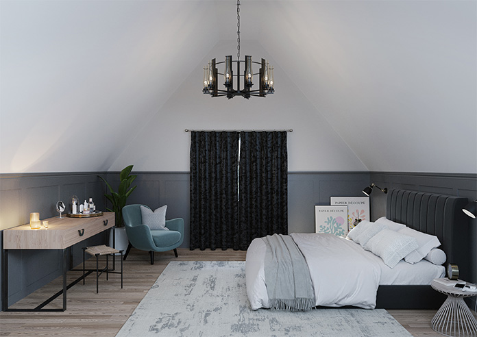 Crushed Velvet, Black Noir - Made to Measure Curtains - Image 7